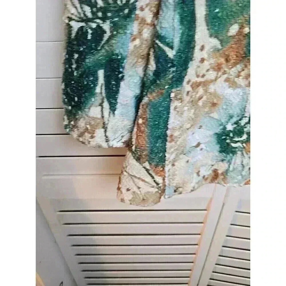 Alfred Dunner Ladies Fall Open Jacket Size 20W Sequined Lined Floral Print - Picture 7 of 10